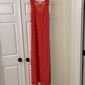 Sophie Max maxi dress in coral. Beautiful! Size XL NWOT